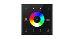 4-zone RGBW LED touch panel controller in black – smart wall-mounted LED lighting control