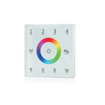 4-zone RGBW LED touch panel controller in white – smart wall-mounted LED lighting control