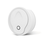 A white ZigBee gateway device with a central button and a visible WIFI signal strength indicator.