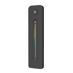 A black remote control with a colourful touch slide and a power button, designed for adjusting RGB+W LEDs.
