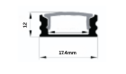 Drawing of surface mount dimensions labelled 17x12mm 