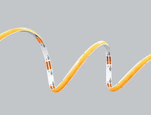Yellow LED strip light on a gray background