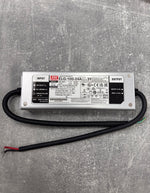 Power supply unit with label on a gray surface