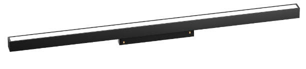 An LED linear light fixture for magnetic track lighting, 20mm single circuit track, in black color.