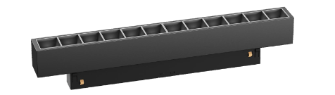 Black LED linear spotlight for magnetic track
