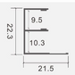 Profile dimensions labeled - 22.3x21.5