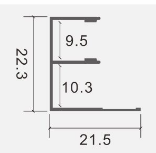Profile dimensions labeled - 22.3x21.5