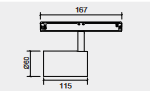 LED Spotlight for Magnetic Track 48V 20mm Single Circuit Track 167x115