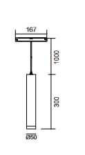 LED Pendant for Magnetic Track 48V 20mm Single Circuit Track 167x300