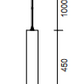 LED Pendant for Magnetic Track 48V 20mm Single Circuit Track 167x450