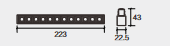 LED Linear Spotlight for Magnetic Track 48V 20mm Single Circuit Track 223x43