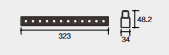 LED Linear Spotlight for Magnetic Track 48V 20mm Single Circuit Track 323x48.2