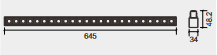 LED Linear Spotlight for Magnetic Track 48V 20mm Single Circuit Track 645x48.2