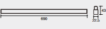 LED  Linearlight for Magnetic Track 48V 20mm Single Circuit Track 690x43
