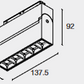 LED Folding amp for Magnetic Track 48V 20mm Single Circuit Track 34x137.5x92