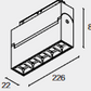 LED Folding Lamp for Magnetic Track 48V 20mm Single Circuit Track 22x226x89