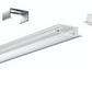 LED strip light with mounting brackets on a white background