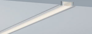 Close-up of a recessed ceiling light fixture on a white ceiling