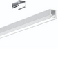 Linear LED light fixture on a white background