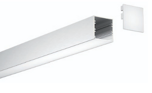 Light fixture with a white cover on a white background