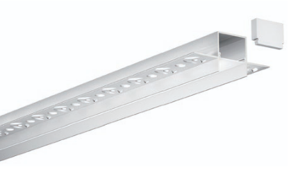 LED linear light fixture on a white background