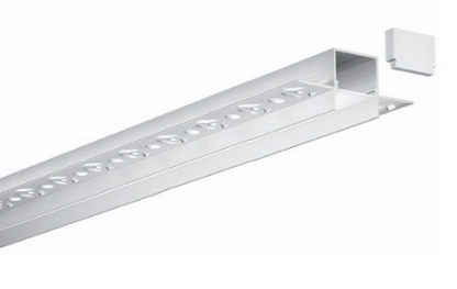 LED linear light fixture on a white background