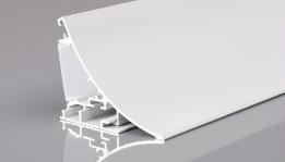 Close-up of a white profile on a gray background