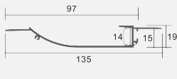 Profile dimensions labeled