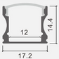 Profile with dimensions labeled