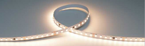 Roll of LED strip light on a neutral background