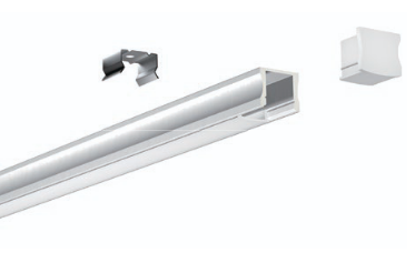 LED linear light profile on a white background