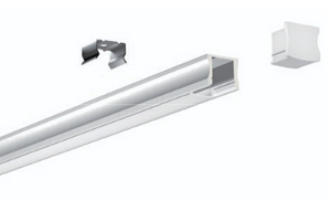 LED linear light profile on a white background