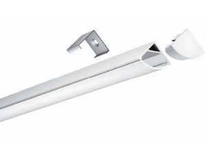 White aluminium corner LED profile with frosted diffuser cover