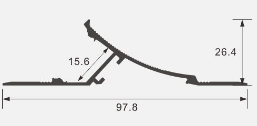 Drawing of profile dimensions labeled