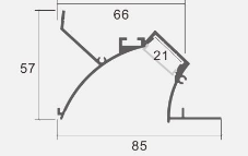 Profile dimensions labeled