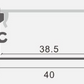 Rectangular profile with dimensions labeled