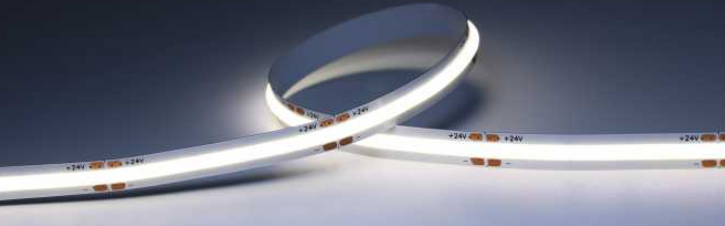 LED strip light on a gradient background