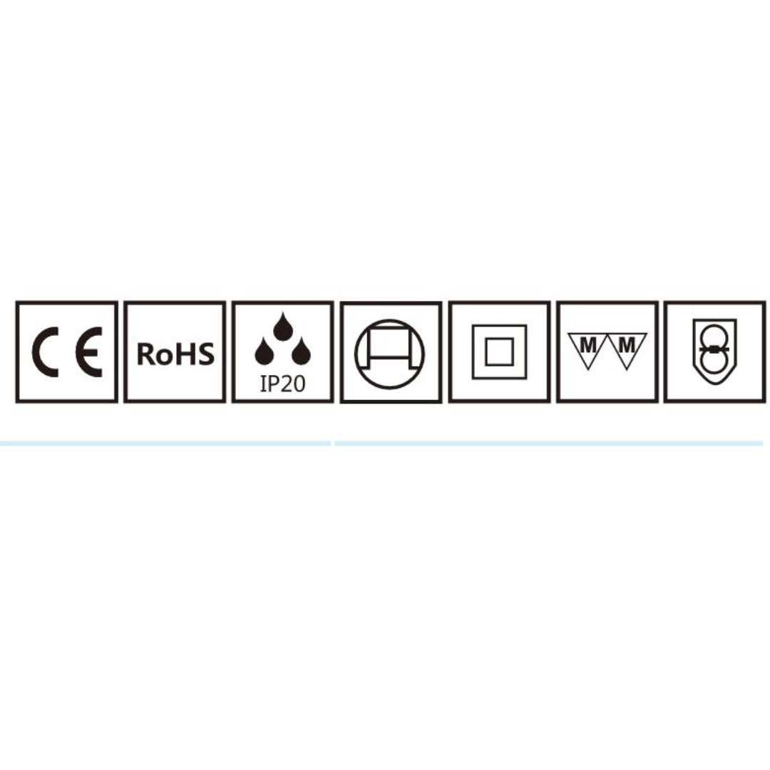 This is a compliance and specification label found on many electronic or electrical products. It gathers all the key safety, environmental, and installation certifications your device meets.