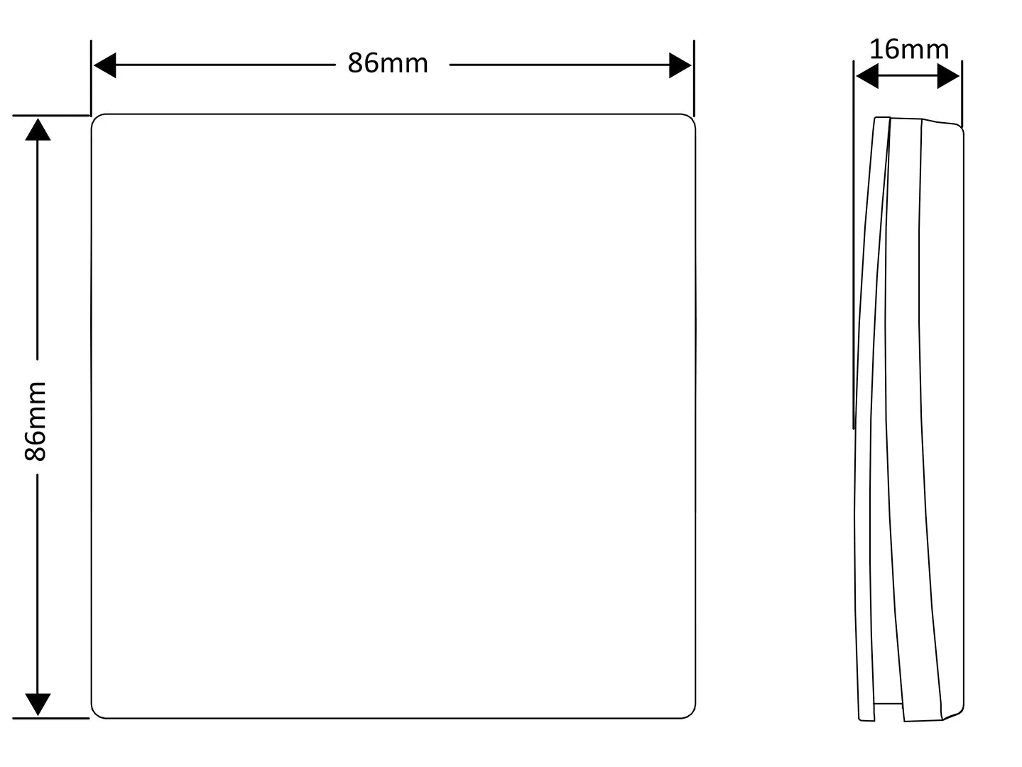 A  three gang wall-mounted light switch dimensions