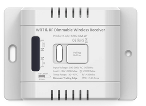 A white rectangular wireless receiver device with a rotary dial, product code, and brand ZK808A visible on the front.