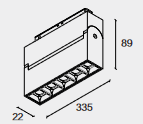 Black LED folding lamp for magnetic track lighting system diagram