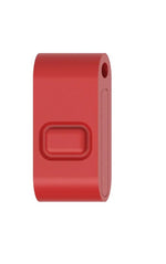 One key FOBs, one red, with a simple, solid colour design.