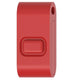 One key FOBs, one red, with a simple, solid colour design.
