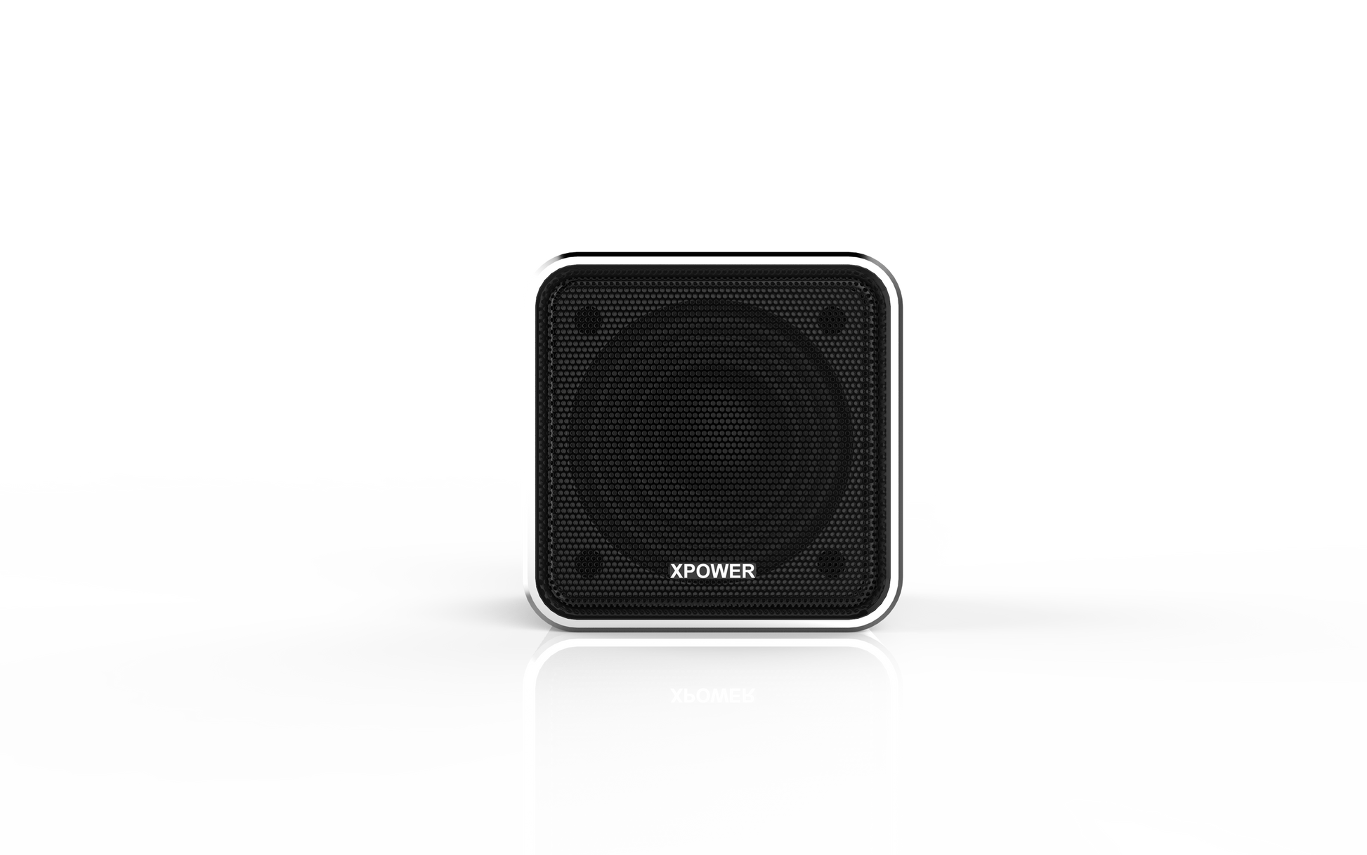 Front of X power speaker with silver trim